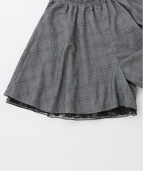 pom ponette junior（ポンポネットジュニア）の「裾レースキュロット（スカート・キッズ・ブラック/オフホワイト・M:150cm/L:160cm）」の8枚目の写真