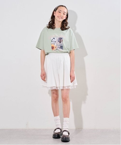 pom ponette junior（ポンポネットジュニア）の「裾レースキュロット（スカート・キッズ・ブラック/オフホワイト・M:150cm/L:160cm）」の14枚目の写真