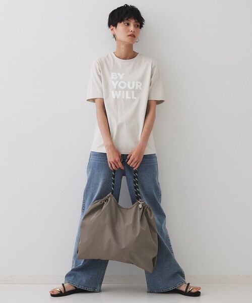 OPAQUE.CLIP（オペークドットクリップ）の「【軽量/A4サイズ対応】ロープハンドルドロストBIGトートバッグ（トートバッグ・レディース・ブラック/ベージュ/チャコールグレー・00）」の7枚目の写真