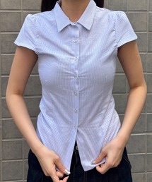 Bargiee | 【ZOZO限定】シンプル ストライプ ハーフ 美シルエット ブラウス(シャツ/ブラウス)