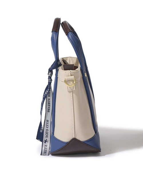 BEVERLY HILLS POLO CLUB(ビバリーヒルズポロクラブ)の「【Beverly Hills Polo Club/ビバリーヒルズポロクラブ】ポニー刺繍PUトートバッグSS (ショルダーストラップ付)(トートバッグ・レディース・グレー/ホワイト×ネイビー/ブラック×グレー/アイボリー/ブラック・FREE)」の21枚目の写真