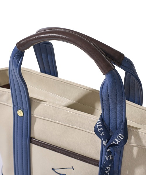 BEVERLY HILLS POLO CLUB(ビバリーヒルズポロクラブ)の「【Beverly Hills Polo Club/ビバリーヒルズポロクラブ】ポニー刺繍PUトートバッグSS (ショルダーストラップ付)(トートバッグ・レディース・グレー/ホワイト×ネイビー/ブラック×グレー/アイボリー/ブラック・FREE)」の19枚目の写真