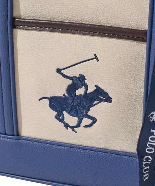 BEVERLY HILLS POLO CLUB(ビバリーヒルズポロクラブ)の「【Beverly Hills Polo Club/ビバリーヒルズポロクラブ】ポニー刺繍PUトートバッグSS (ショルダーストラップ付)(トートバッグ・レディース・グレー/ホワイト×ネイビー/ブラック×グレー/アイボリー/ブラック・FREE)」の17枚目の写真