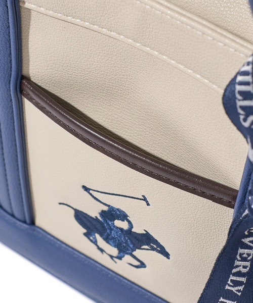 BEVERLY HILLS POLO CLUB(ビバリーヒルズポロクラブ)の「【Beverly Hills Polo Club/ビバリーヒルズポロクラブ】ポニー刺繍PUトートバッグSS (ショルダーストラップ付)(トートバッグ・レディース・グレー/ホワイト×ネイビー/ブラック×グレー/アイボリー/ブラック・FREE)」の16枚目の写真