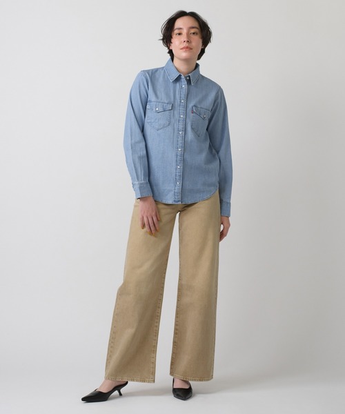 Levi's（リーバイス）の「Levi's/リーバイス RIBCAGE WIDE LEG ジーンズ ベージュ（デニムパンツ・レディース・ブラウン・23inch/24inch/25inch/26inch/27inch/28inch）」の4枚目の写真