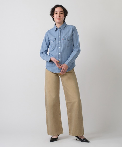 Levi's（リーバイス）の「Levi's/リーバイス RIBCAGE WIDE LEG ジーンズ ベージュ（デニムパンツ・レディース・ブラウン・23inch/24inch/25inch/26inch/27inch/28inch）」の5枚目の写真