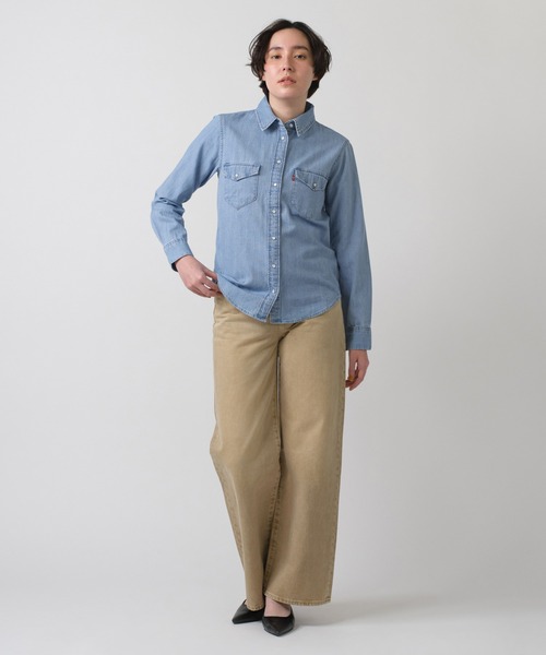 Levi's（リーバイス）の「Levi's/リーバイス RIBCAGE WIDE LEG ジーンズ ベージュ（デニムパンツ・レディース・ブラウン・23inch/24inch/25inch/26inch/27inch/28inch）」の6枚目の写真