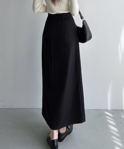 Meiru（メイル）の「プリーツラップミディアムスカート（スカート・レディース・ブラック/アイボリー/チャコール・MEDIUM/LARGE/SMALL）」の8枚目の写真