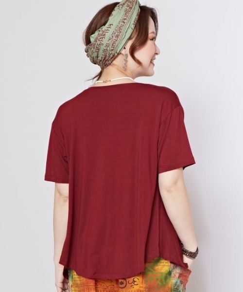 チャイハネ（チャイハネ）の「【チャイハネ】サンニャTシャツ（Tシャツ/カットソー・レディース・レッド/ブルー/ブラック・FREE）」の8枚目の写真