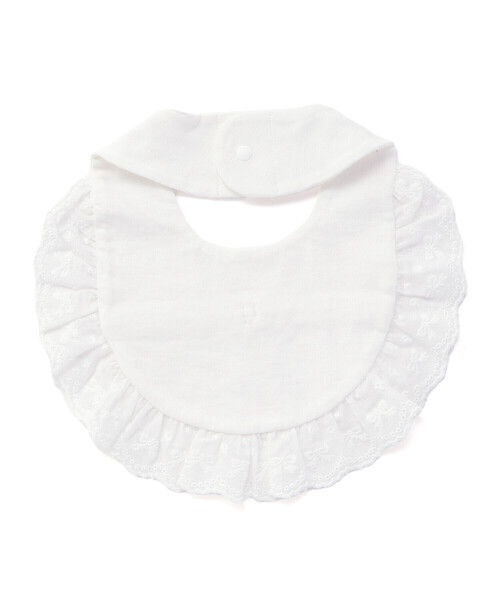 SLAP SLIP BABY(スラップスリップベビー)の「縁レースはしごレースリボンスタイベビー(スタイ/よだれかけ・キッズ・ホワイト/ピンク・FREE)」の5枚目の写真