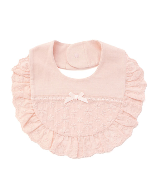 SLAP SLIP BABY(スラップスリップベビー)の「縁レースはしごレースリボンスタイベビー(スタイ/よだれかけ・キッズ・ホワイト/ピンク・FREE)」の7枚目の写真