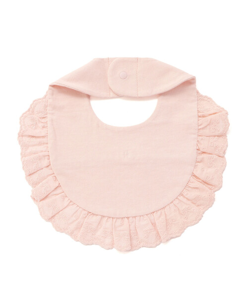 SLAP SLIP BABY(スラップスリップベビー)の「縁レースはしごレースリボンスタイベビー(スタイ/よだれかけ・キッズ・ホワイト/ピンク・FREE)」の8枚目の写真