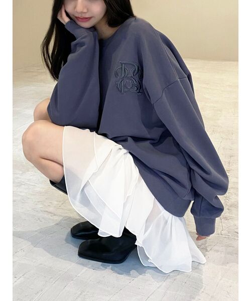 RESEXXY（リゼクシー）の「エンブロイダリースウェットトップス（スウェット・レディース・グレー/ブルー/ホワイト・FREE）」の11枚目の写真