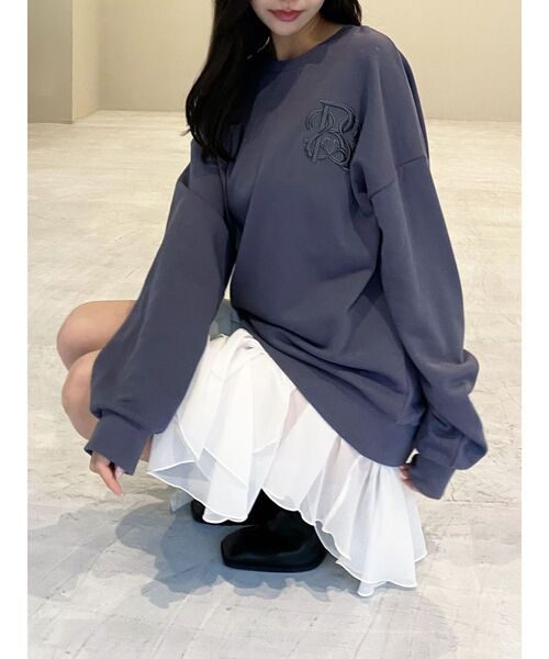 RESEXXY（リゼクシー）の「エンブロイダリースウェットトップス（スウェット・レディース・グレー/ブルー/ホワイト・FREE）」の12枚目の写真