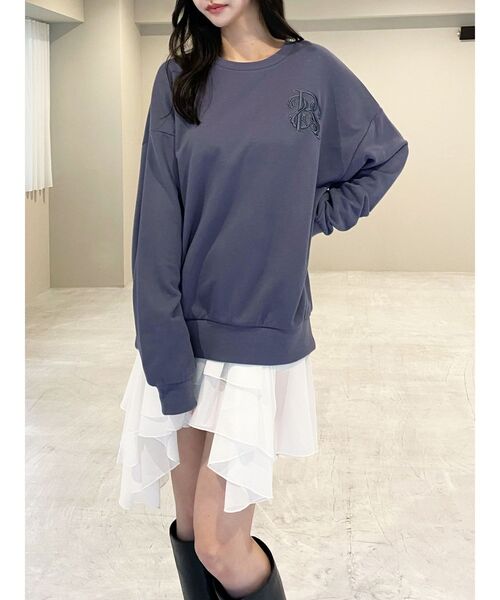 RESEXXY（リゼクシー）の「エンブロイダリースウェットトップス（スウェット・レディース・グレー/ブルー/ホワイト・FREE）」の13枚目の写真