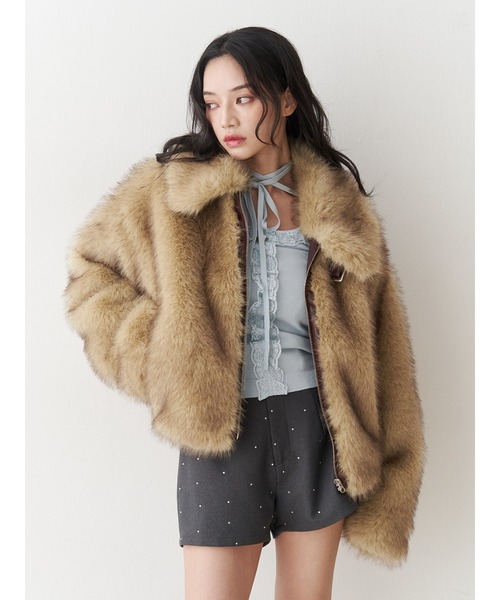 jouetie（ジュエティ）の「ラインストーンショートパンツ【セットアップ対応】（その他パンツ・レディース・ブラウン/グレー・MEDIUM）」の5枚目の写真