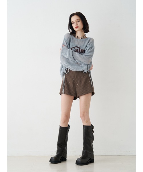 jouetie（ジュエティ）の「ラインストーンショートパンツ【セットアップ対応】（その他パンツ・レディース・ブラウン/グレー・MEDIUM）」の6枚目の写真