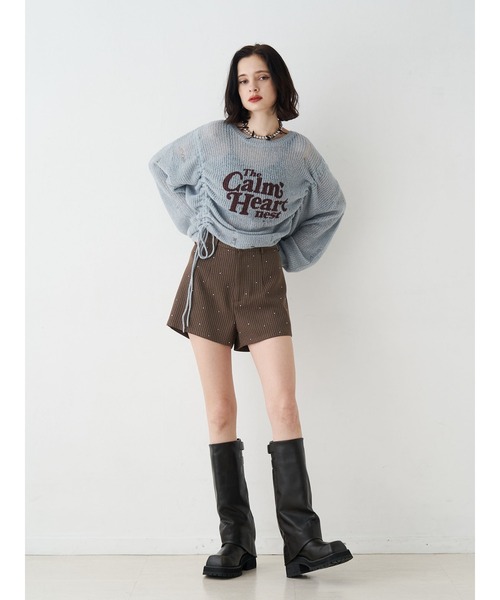 jouetie（ジュエティ）の「ラインストーンショートパンツ【セットアップ対応】（その他パンツ・レディース・ブラウン/グレー・MEDIUM）」の7枚目の写真