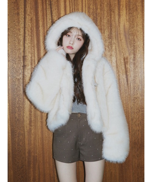 jouetie（ジュエティ）の「ラインストーンショートパンツ【セットアップ対応】（その他パンツ・レディース・ブラウン/グレー・MEDIUM）」の10枚目の写真