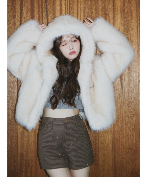 jouetie（ジュエティ）の「ラインストーンショートパンツ【セットアップ対応】（その他パンツ・レディース・ブラウン/グレー・MEDIUM）」の14枚目の写真