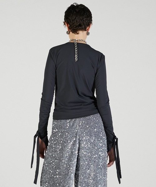 PRANK PROJECT（プランクプロジェクト）の「ノットシャーリングトップ / Knot Sharing Top（その他トップス・レディース・チャコールグレー/アイボリー/レッド・FREE）」の12枚目の写真