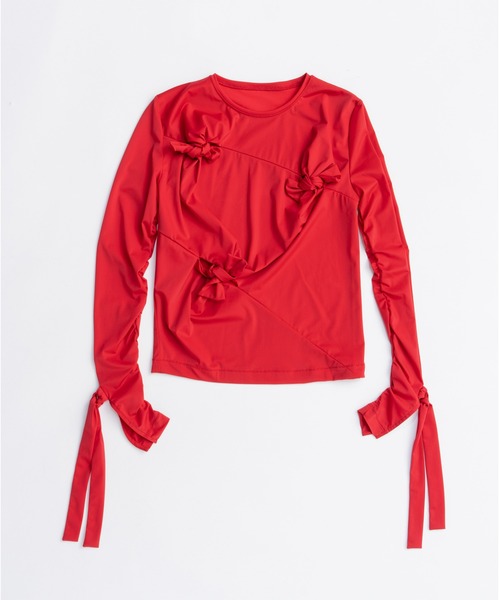 PRANK PROJECT（プランクプロジェクト）の「ノットシャーリングトップ / Knot Sharing Top（その他トップス・レディース・チャコールグレー/アイボリー/レッド・FREE）」の14枚目の写真