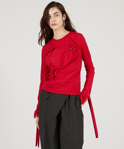 PRANK PROJECT(プランクプロジェクト)の「ノットシャーリングトップ / Knot Sharing Top(その他トップス・レディース・チャコールグレー/アイボリー/レッド・FREE)」の22枚目の写真