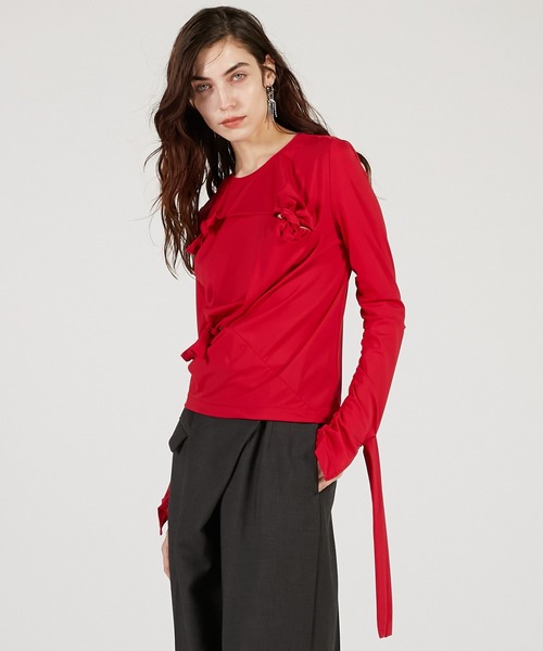 PRANK PROJECT(プランクプロジェクト)の「ノットシャーリングトップ / Knot Sharing Top(その他トップス・レディース・チャコールグレー/アイボリー/レッド・FREE)」の21枚目の写真