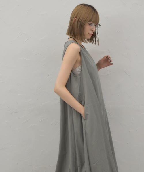 美品⁂センソユニコ⁂ロングワンピース　リネン　アシメ　変形ヘム　バルーン　M ヘムラッフルアシメワンピース[品番：MKSW0064980]｜RESEXXY