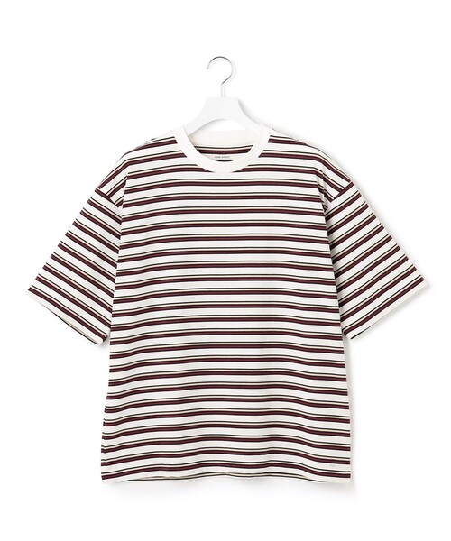 J.PRESS YORK STREET（ジェイプレスヨークストリート）の「【UNISEX】ベーシックボーダー Tシャツ（Tシャツ/カットソー・メンズ・ダークブラウン系1/ダークグリーン系2/ベージュ系1/ホワイト系2・SMALL/MEDIUM/LARGE）」の2枚目の写真