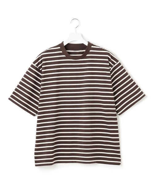 J.PRESS YORK STREET（ジェイプレスヨークストリート）の「【UNISEX】ベーシックボーダー Tシャツ（Tシャツ/カットソー・メンズ・ダークブラウン系1/ダークグリーン系2/ベージュ系1/ホワイト系2・SMALL/MEDIUM/LARGE）」の3枚目の写真