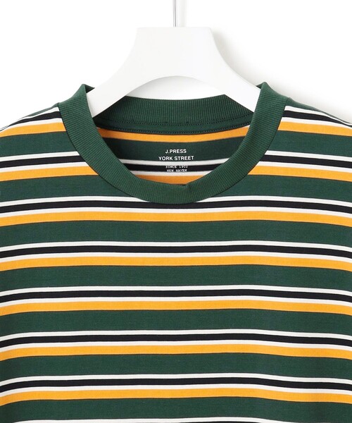 J.PRESS YORK STREET（ジェイプレスヨークストリート）の「【UNISEX】ベーシックボーダー Tシャツ（Tシャツ/カットソー・メンズ・ダークブラウン系1/ダークグリーン系2/ベージュ系1/ホワイト系2・SMALL/MEDIUM/LARGE）」の10枚目の写真