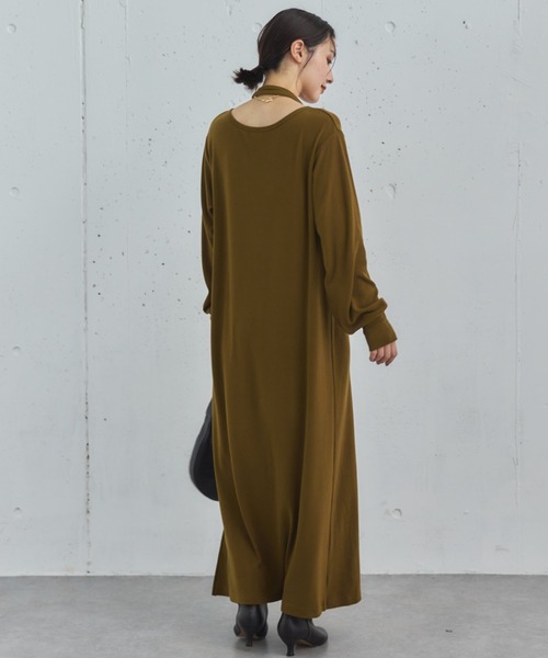 Doux archives(ドゥアルシーヴ)の「2WAYヘンリーネックリブワンピース(ワンピース・レディース・アイボリー/カーキ/チャコールグレー・38)」の6枚目の写真