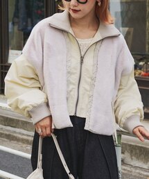 etsinta | 【etsinta】ファー切替ショートスタンドジャケット/WEB限定カラーあり(ブルゾン)