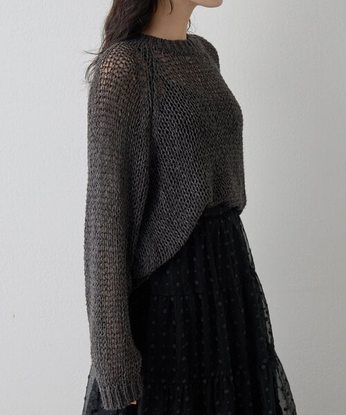 Whim Gazette（ウィムガゼット）の「3Gニットプルオーバー（ニット/セーター・レディース・チャコールグレー/ブラウン/ベージュ・FREE）」の5枚目の写真