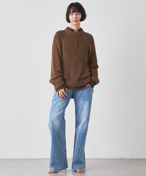 whim gazette 3Gニットプルオーバー ウィムガゼット Whim Gazette 3Gニットプルオーバー （brown