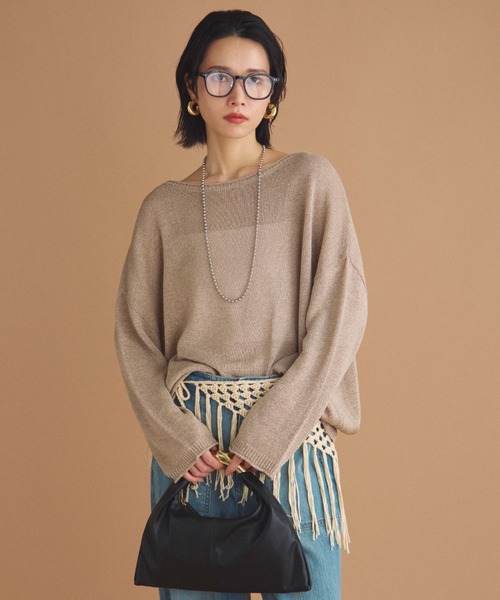 Doux archives(ドゥアルシーヴ)の「【名品・新色追加】ペーパーヤーンプルオーバー(ニット/セーター・レディース・ベージュ/チャコールグレー/ブルー/シルバーグレー/ピンク/サックスブルー・FREE)」の22枚目の写真