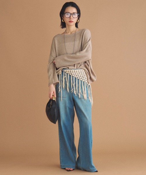 Doux archives(ドゥアルシーヴ)の「【名品・新色追加】ペーパーヤーンプルオーバー(ニット/セーター・レディース・ベージュ/チャコールグレー/ブルー/シルバーグレー/ピンク/サックスブルー・FREE)」の9枚目の写真