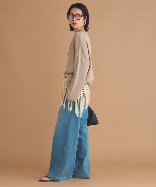 Doux archives(ドゥアルシーヴ)の「【名品・新色追加】ペーパーヤーンプルオーバー(ニット/セーター・レディース・ベージュ/チャコールグレー/ブルー/シルバーグレー/ピンク/サックスブルー・FREE)」の14枚目の写真