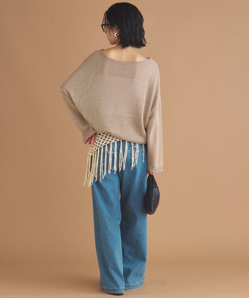 Doux archives(ドゥアルシーヴ)の「【名品・新色追加】ペーパーヤーンプルオーバー(ニット/セーター・レディース・ベージュ/チャコールグレー/ブルー/シルバーグレー/ピンク/サックスブルー・FREE)」の15枚目の写真