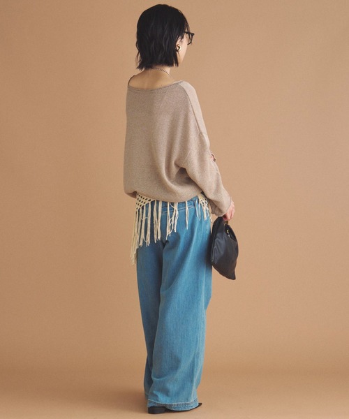 Doux archives(ドゥアルシーヴ)の「【名品・新色追加】ペーパーヤーンプルオーバー(ニット/セーター・レディース・ベージュ/チャコールグレー/ブルー/シルバーグレー/ピンク/サックスブルー・FREE)」の16枚目の写真