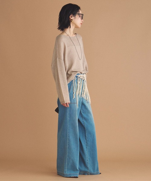 Doux archives(ドゥアルシーヴ)の「【名品・新色追加】ペーパーヤーンプルオーバー(ニット/セーター・レディース・ベージュ/チャコールグレー/ブルー/シルバーグレー/ピンク/サックスブルー・FREE)」の18枚目の写真