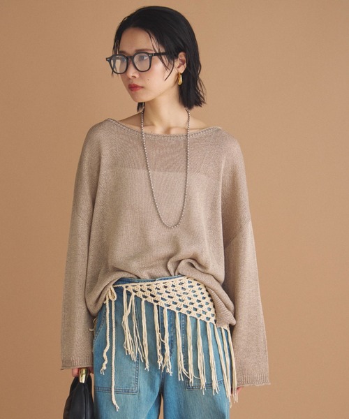 Doux archives(ドゥアルシーヴ)の「【名品・新色追加】ペーパーヤーンプルオーバー(ニット/セーター・レディース・ベージュ/チャコールグレー/ブルー/シルバーグレー/ピンク/サックスブルー/ローズ系1/グリーン/シアン・FREE)」の22枚目の写真