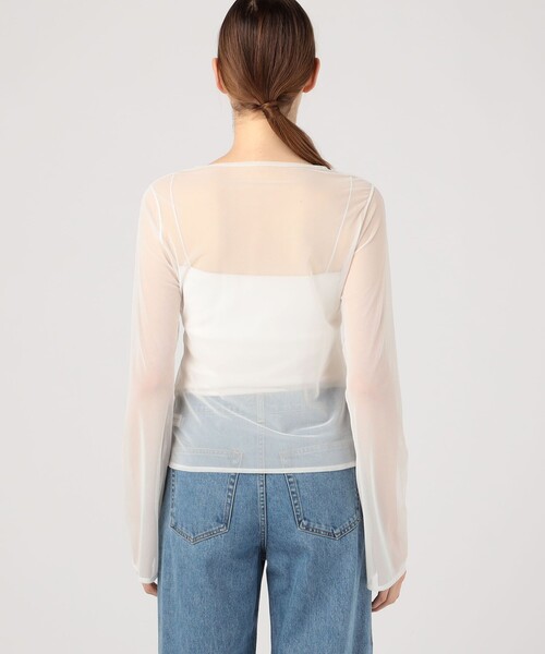 SIMONE WILD(シモーネワイルド)の「Simone Wild MESH EASY LS シアーロングスリーブプルオーバー(Tシャツ/カットソー・レディース・ホワイト・S)」の5枚目の写真