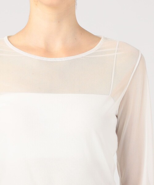 SIMONE WILD(シモーネワイルド)の「Simone Wild MESH EASY LS シアーロングスリーブプルオーバー(Tシャツ/カットソー・レディース・ホワイト・S)」の6枚目の写真