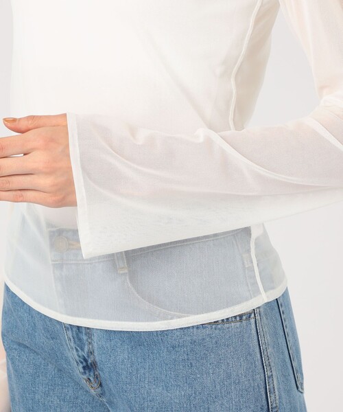 SIMONE WILD(シモーネワイルド)の「Simone Wild MESH EASY LS シアーロングスリーブプルオーバー(Tシャツ/カットソー・レディース・ホワイト・S)」の8枚目の写真
