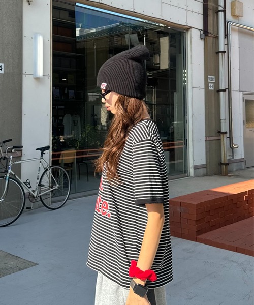 INTER FACTORY（インターファクトリー）の「SARA - ボーダーT（Tシャツ/カットソー・レディース・ブラウン/ブラック・FREE）」の16枚目の写真