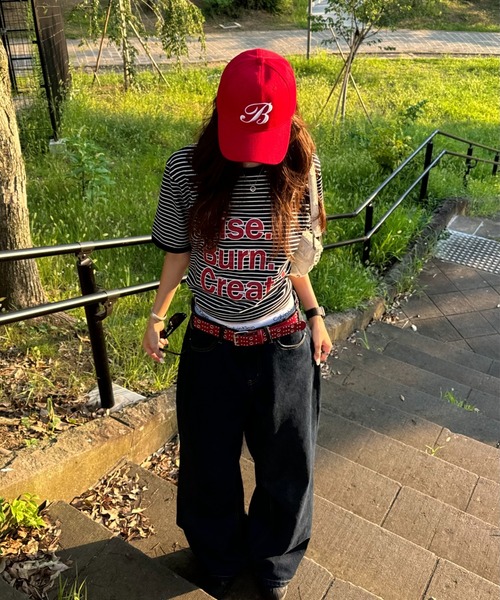 INTER FACTORY（インターファクトリー）の「SARA - ボーダーT（Tシャツ/カットソー・レディース・ブラウン/ブラック・FREE）」の13枚目の写真