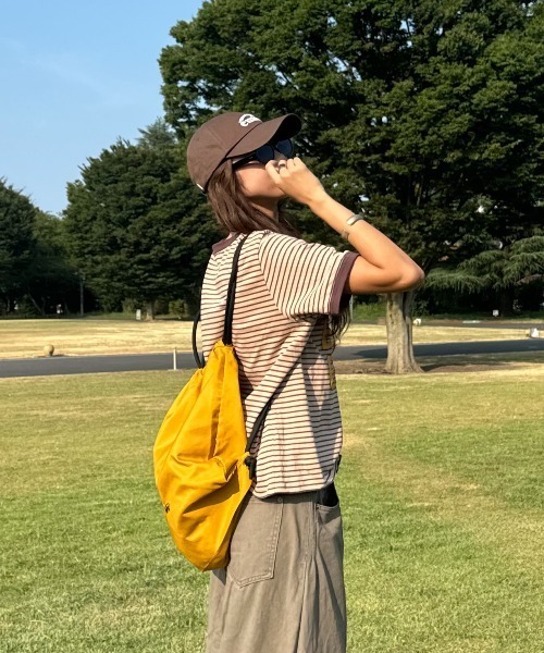 INTER FACTORY（インターファクトリー）の「SARA - ボーダーT（Tシャツ/カットソー・レディース・ブラウン/ブラック・FREE）」の10枚目の写真