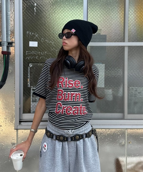 INTER FACTORY（インターファクトリー）の「SARA - ボーダーT（Tシャツ/カットソー・レディース・ブラウン/ブラック・FREE）」の18枚目の写真